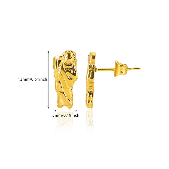 Wholesale Cross Earrings Stainless Steel Gold Plated Geometric Square Striped Jewelry Unisex