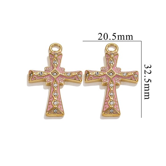 Wholesale Cross Jewelry High Quality Stainless Steel Titanium Steel Plated 18K Gold Oil Pressure Process Totem Pattern