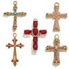 Wholesale Cross Jewelry High Quality Stainless Steel Titanium Steel Plated 18K Gold Oil Pressure Process Totem Pattern