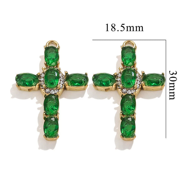 Wholesale Cross Jewelry High Quality Stainless Steel Titanium Steel Plated 18K Gold Oil Pressure Process Totem Pattern
