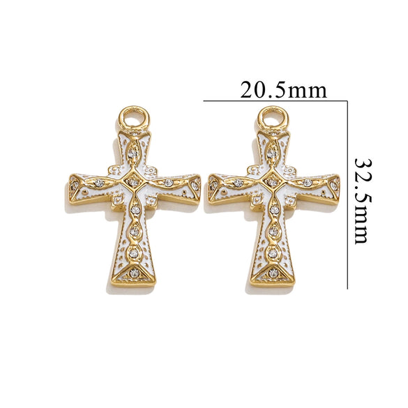 Wholesale Cross Jewelry High Quality Stainless Steel Titanium Steel Plated 18K Gold Oil Pressure Process Totem Pattern