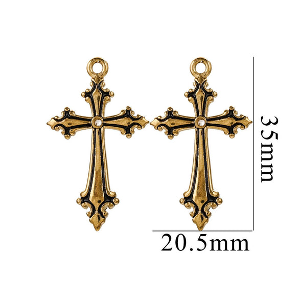 Wholesale Cross Jewelry High Quality Stainless Steel Titanium Steel Plated 18K Gold Oil Pressure Process Totem Pattern