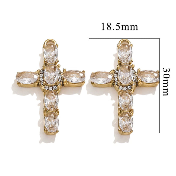 Wholesale Cross Jewelry High Quality Stainless Steel Titanium Steel Plated 18K Gold Oil Pressure Process Totem Pattern