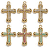 Wholesale Cross Jewelry High Quality Stainless Steel Titanium Steel Plated 18K Gold Oil Pressure Process Totem Pattern