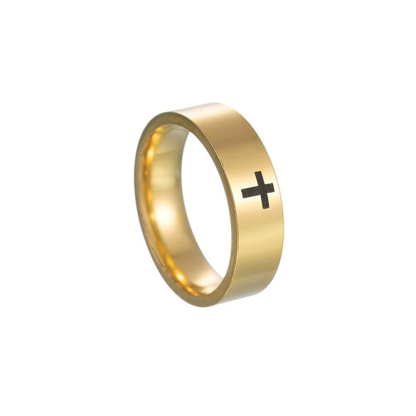 Wholesale Cross Jewelry Stainless Steel Geometric Ring With Electroplating