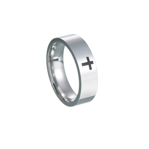 Wholesale Cross Jewelry Stainless Steel Geometric Ring With Electroplating