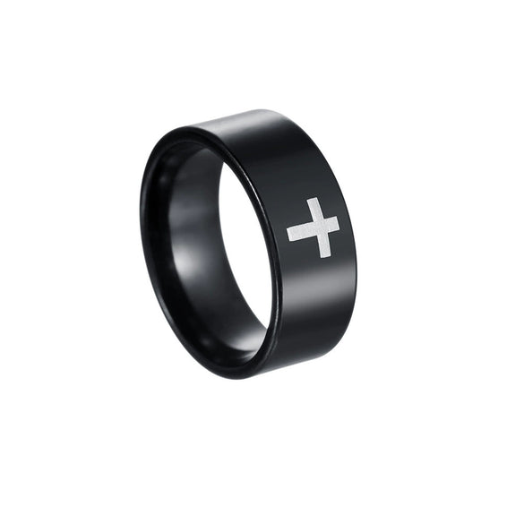 Wholesale Cross Jewelry Stainless Steel Geometric Ring With Electroplating