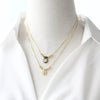 Wholesale Cross Madonna Pendant Necklace For Women Gold Plated Copper Geometric Shape Electroplated