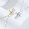 Wholesale Cross Necklace S925 Sterling Silver Inlaid With Diamonds Geometric Style Electroplated For Men And Women