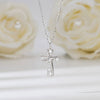 Wholesale Cross Necklace S925 Sterling Silver Inlaid With Diamonds Geometric Style Electroplated For Men And Women