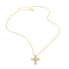 Wholesale Cross Pendant Necklace Copper With Geometric Zirconia Mixed Gemstone Inlay Style For Men And Women
