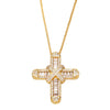 Wholesale Cross Pendant Necklace Copper With Geometric Zirconia Mixed Gemstone Inlay Style For Men And Women