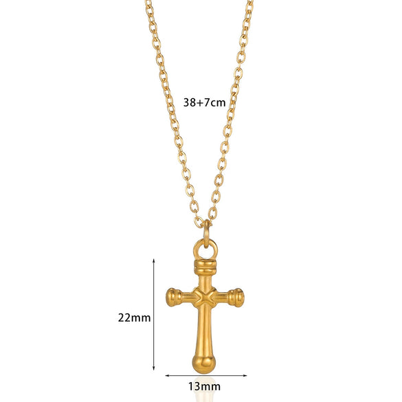 Wholesale Cross Portrait Round Geometric Stainless Steel Ochain Pendant Necklace Electroplated For Men And Women