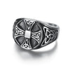 Wholesale Cross Ring In Viking Retro Style For Unisex Stainless Steel With Animal Zodiac Pattern And Electroplating