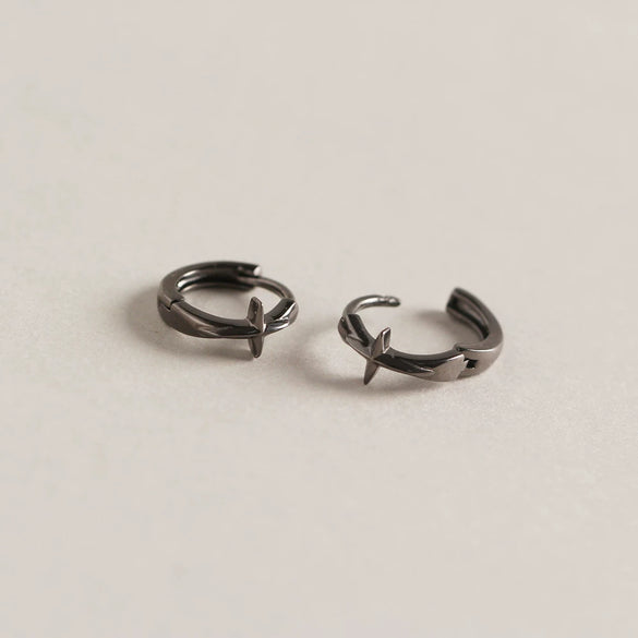 Wholesale Cross Silver Ear Buckle Earrings S925 Sterling Silver Electroplated Unisex Minimalist Hipster Style