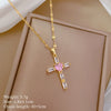 Wholesale Cross Titanium Steel And Copper Necklace With Geometric Pattern For Women