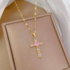 Wholesale Cross Titanium Steel And Copper Necklace With Geometric Pattern For Women