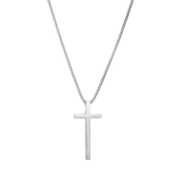 Wholesale Cross Titanium Steel And Pearl Sweater Chain In Ins Punk Style