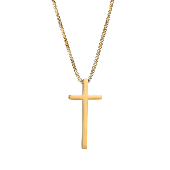 Wholesale Cross Titanium Steel And Pearl Sweater Chain In Ins Punk Style