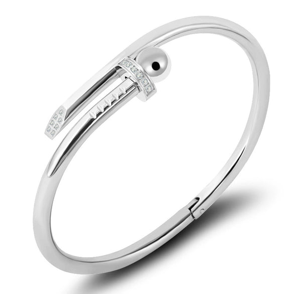 Wholesale Crosspattern Sticky Brick Stainless Steel Nail Bracelet