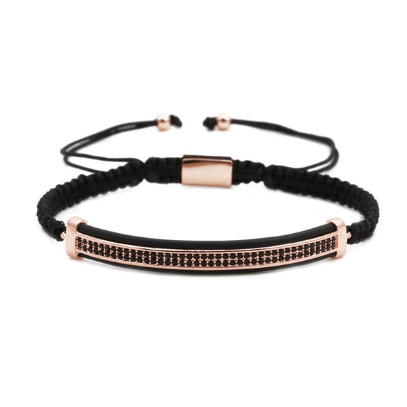 Wholesale Crown Pattern Copper Microinlaid Zircon Bracelet Set Unisex