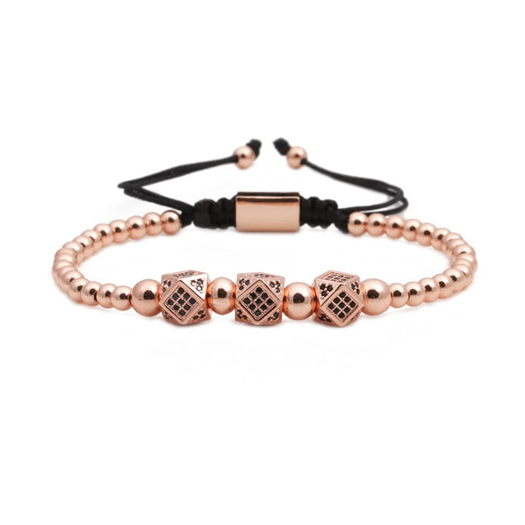 Wholesale Crown Pattern Copper Microinlaid Zircon Bracelet Set Unisex