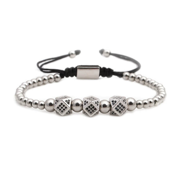 Wholesale Crown Pattern Copper Microinlaid Zircon Bracelet Set Unisex