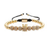 Wholesale Crown Pattern Copper Microinlaid Zircon Bracelet Set Unisex