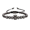 Wholesale Crown Pattern Copper Microinlaid Zircon Bracelet Set Unisex