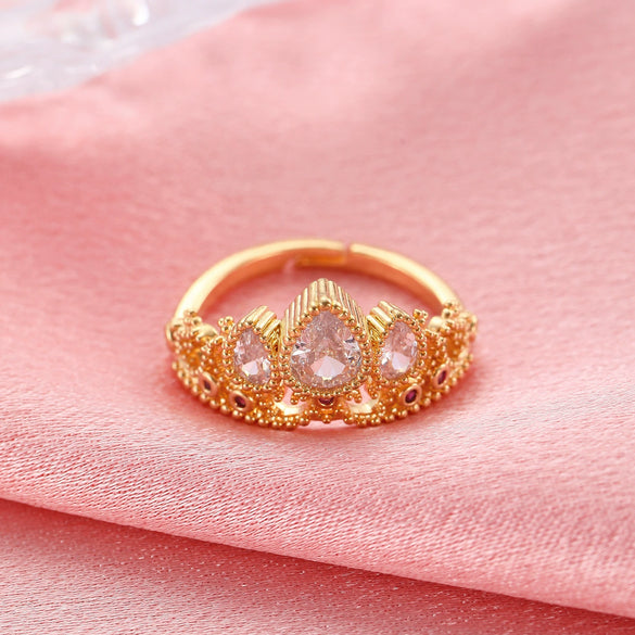Wholesale Crown Ring Copper Diamondencrusted Zircon Electroplating Women's