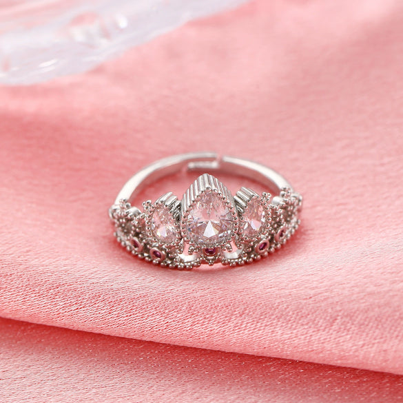 Wholesale Crown Ring Copper Diamondencrusted Zircon Electroplating Women's