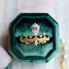Wholesale Crown Ring Copper Zirconia Water Drop Pear Shaped Engagement Ring For Women