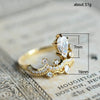 Wholesale Crown Ring Copper Zirconia Water Drop Pear Shaped Engagement Ring For Women