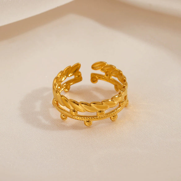 Wholesale Crown Ring Stainless Steel 18K Gold Plated For Women