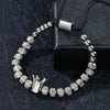 Wholesale Crown Style Titanium Steel Beaded Pineapple Bead Hand Woven Adjustable Electroplated Men's Bracelet