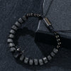 Wholesale Crown Style Titanium Steel Beaded Pineapple Bead Hand Woven Adjustable Electroplated Men's Bracelet