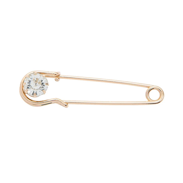 Wholesale Crystal Brooch Metal Rhinestone Crown Geometric Style Electroplating Women's Shoulder Strap Fixed Pin