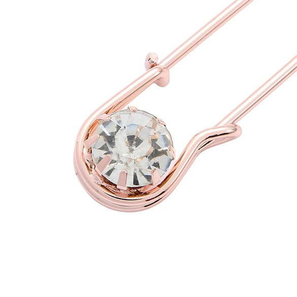 Wholesale Crystal Brooch Metal Rhinestone Crown Geometric Style Electroplating Women's Shoulder Strap Fixed Pin