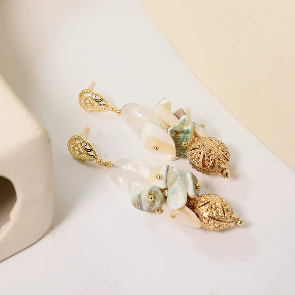 Wholesale Crystal Earrings Simple Natural Style Geometric Electroplating For Women