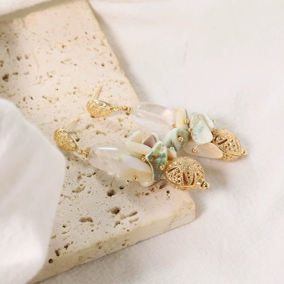 Wholesale Crystal Earrings Simple Natural Style Geometric Electroplating For Women