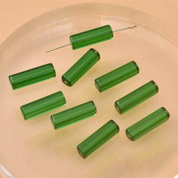 Wholesale Crystal Glass Long Square Straight Tube Beads Jewelry Making Materials For Earring Necklace Bracelet