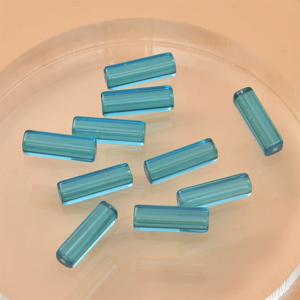 Wholesale Crystal Glass Long Square Straight Tube Beads Jewelry Making Materials For Earring Necklace Bracelet