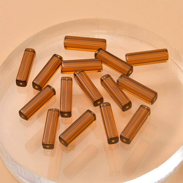 Wholesale Crystal Glass Long Square Straight Tube Beads Jewelry Making Materials For Earring Necklace Bracelet