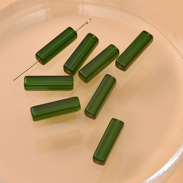 Wholesale Crystal Glass Long Square Straight Tube Beads Jewelry Making Materials For Earring Necklace Bracelet