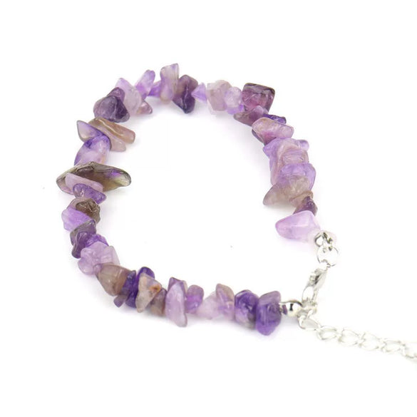 Wholesale Crystal Gravel Amethyst Handmade Geometric Pattern Unisex And Women's Adjustable Bracelet