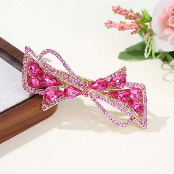 Wholesale Crystal Hairpin For Middleaged And Elderly Women Diamondencrusted Bow Design