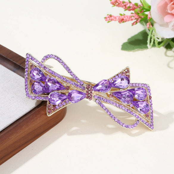 Wholesale Crystal Hairpin For Middleaged And Elderly Women Diamondencrusted Bow Design