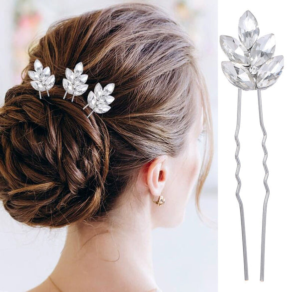 Wholesale Crystal Hairpin For Women With Leaf Design