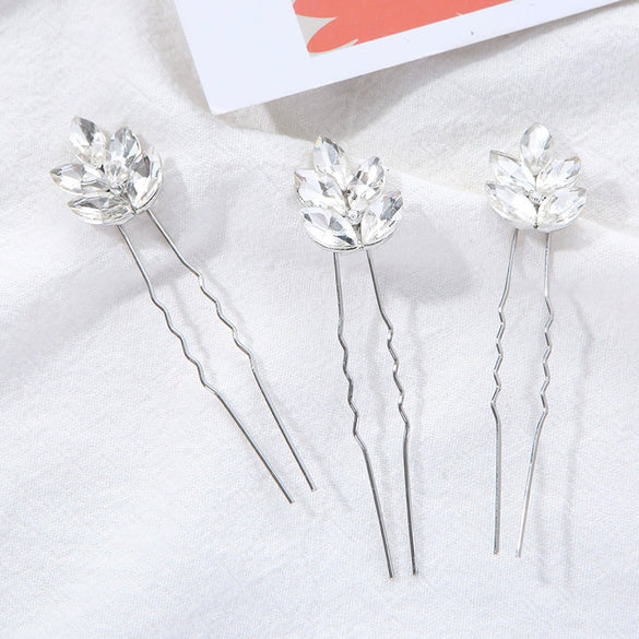 Wholesale Crystal Hairpin For Women With Leaf Design