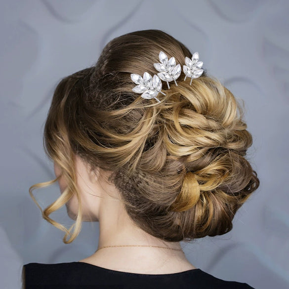 Wholesale Crystal Hairpin For Women With Leaf Design